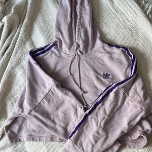 Light Purple Adidas Crop Hoodie
